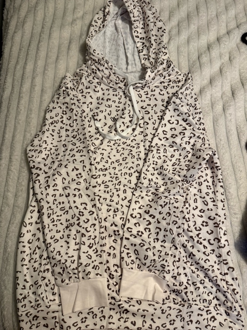 SHEIN White Leopard Print Hoodie- never worn